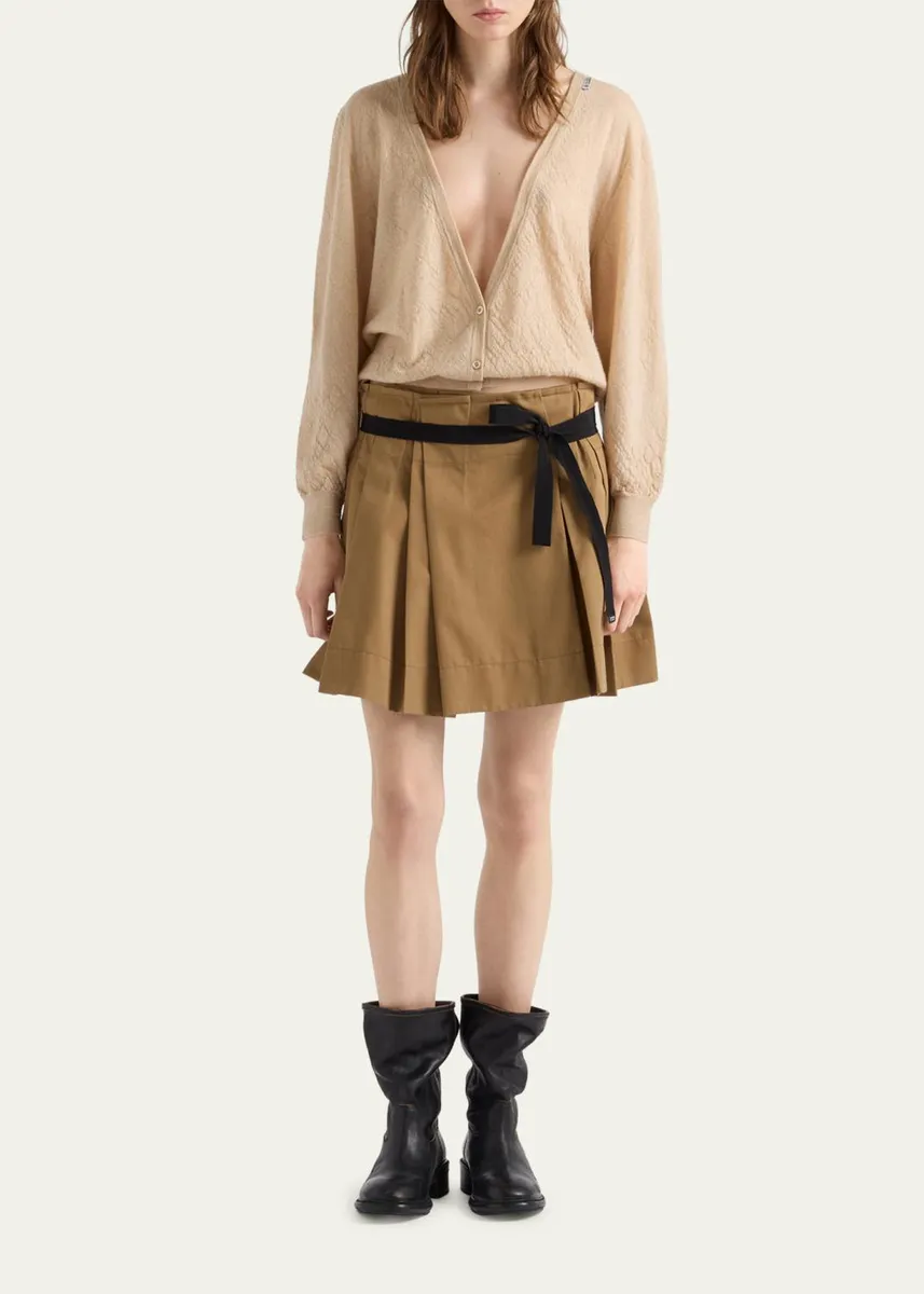Prada Plunging V-Neck Cashmere Cardigan | Thumbnail 5 Prada Plunging V-Neck Cashmere Cardigan | Thumbnail 5