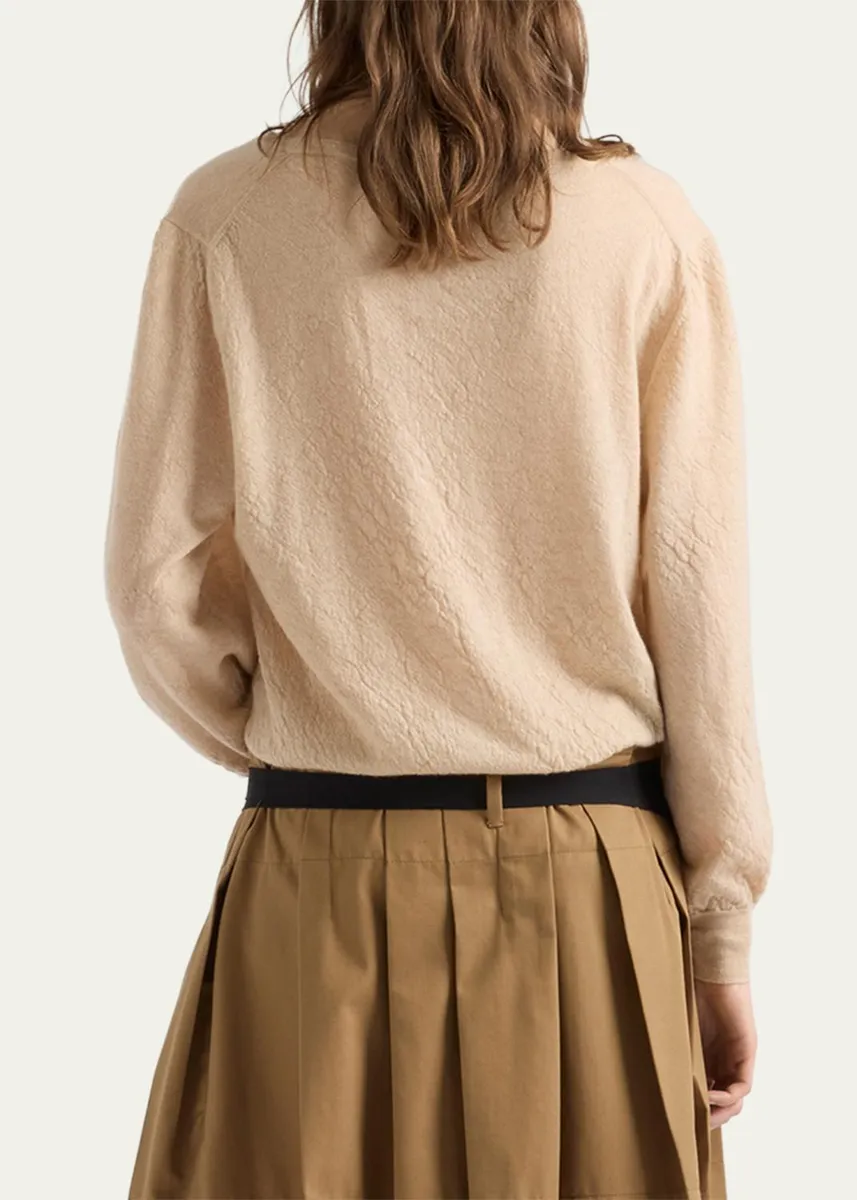 Prada Plunging V-Neck Cashmere Cardigan | Thumbnail 6 Prada Plunging V-Neck Cashmere Cardigan | Thumbnail 6