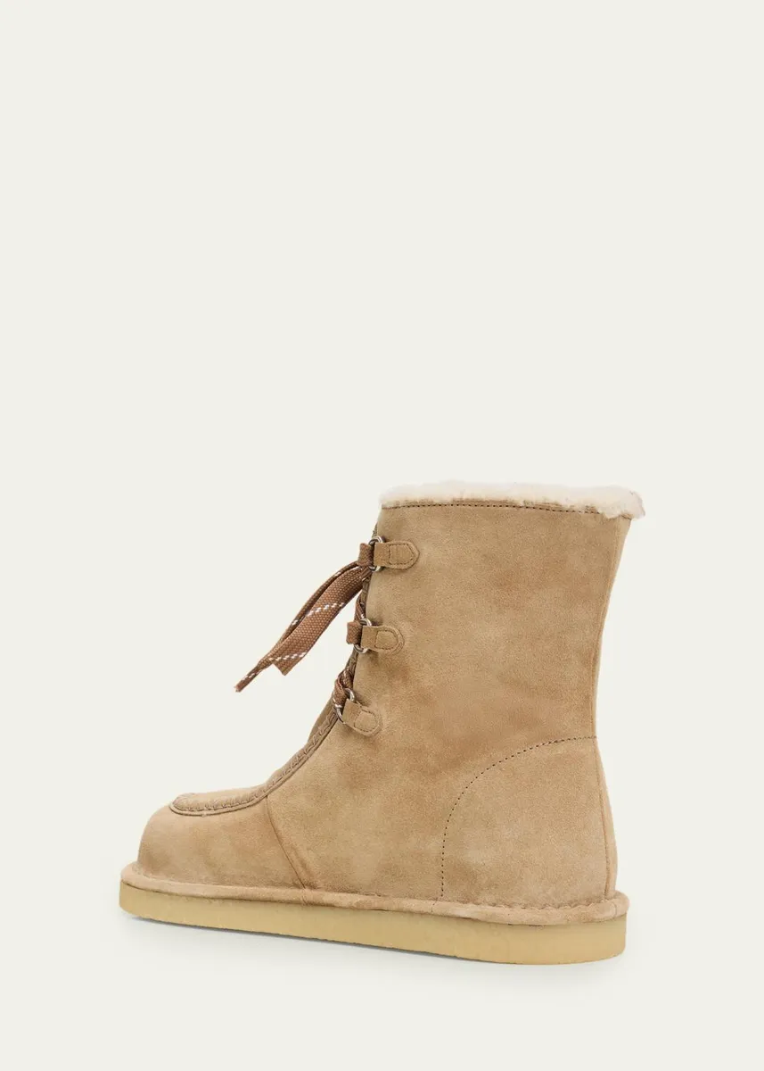 Miu Miu Suede Shearling-Lined Ankle Boots | Thumbnail 8 Miu Miu Suede Shearling-Lined Ankle Boots | Thumbnail 8