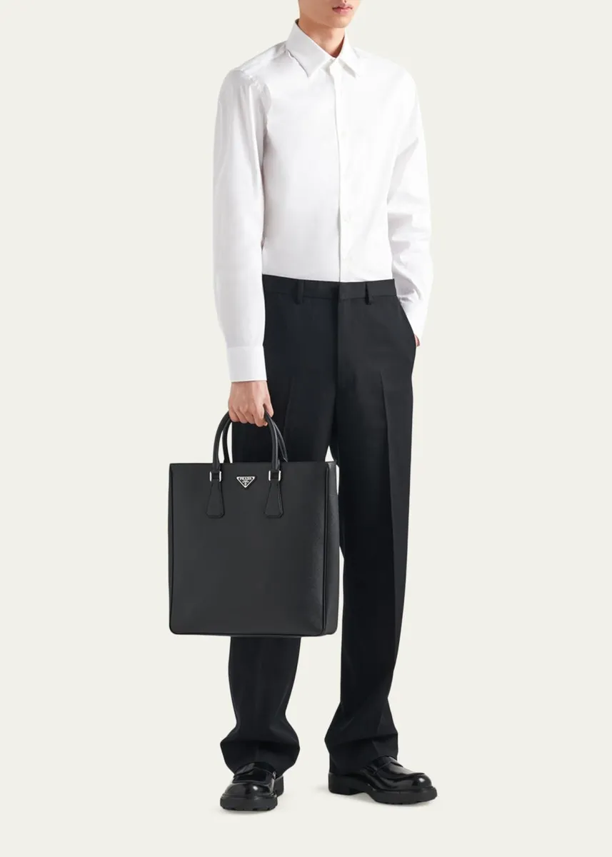Prada Men's Poplin Stretch Sport Shirt | Thumbnail 2 Prada Men's Poplin Stretch Sport Shirt | Thumbnail 2