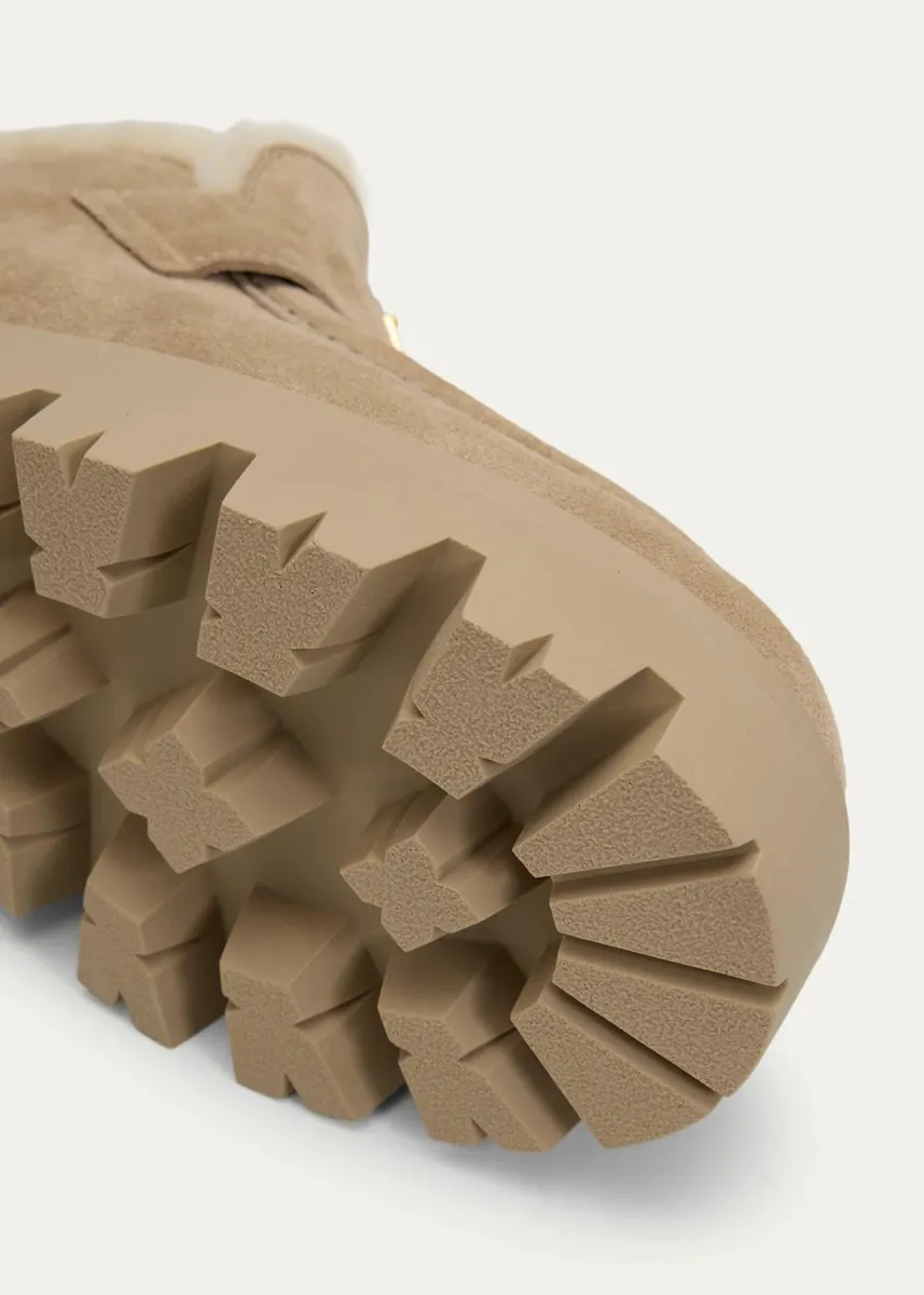 Prada 50mm Triangle Logo Shearling-Lined Suede Loafers | Thumbnail 5