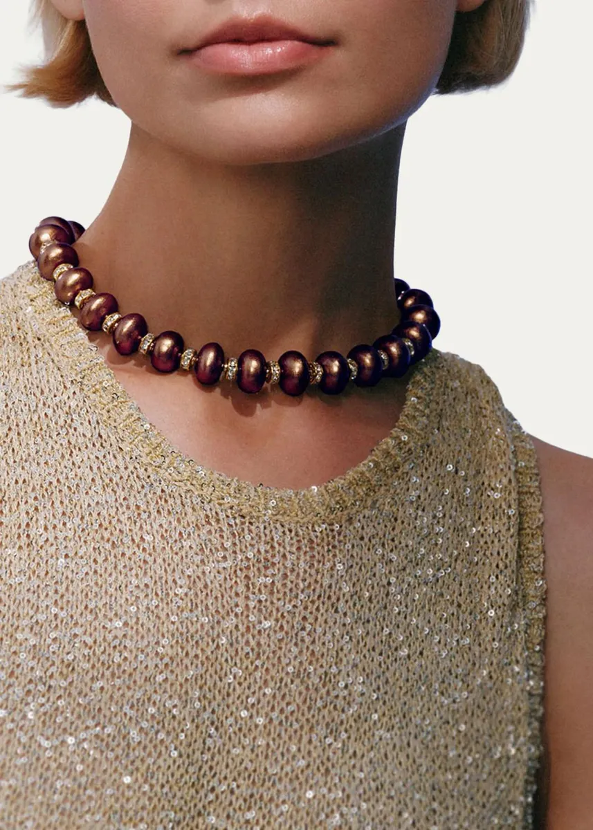 Saulé Mika Chocolate Cherry Necklace, 16"L | Thumbnail 2 Saulé Mika Chocolate Cherry Necklace, 16"L | Thumbnail 2