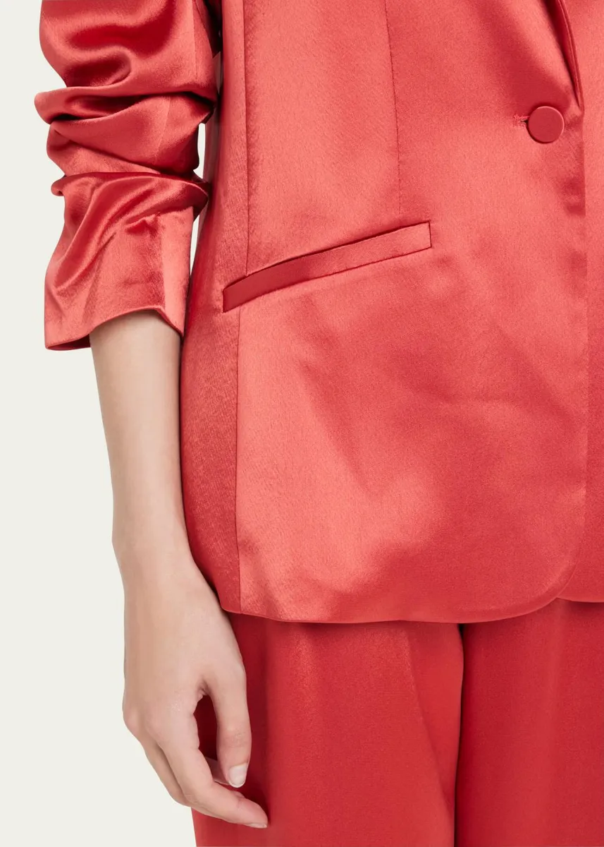 Cinq à Sept Kylie Scrunched-Sleeve Satin Blazer | Thumbnail 9 Cinq à Sept Kylie Scrunched-Sleeve Satin Blazer | Thumbnail 9