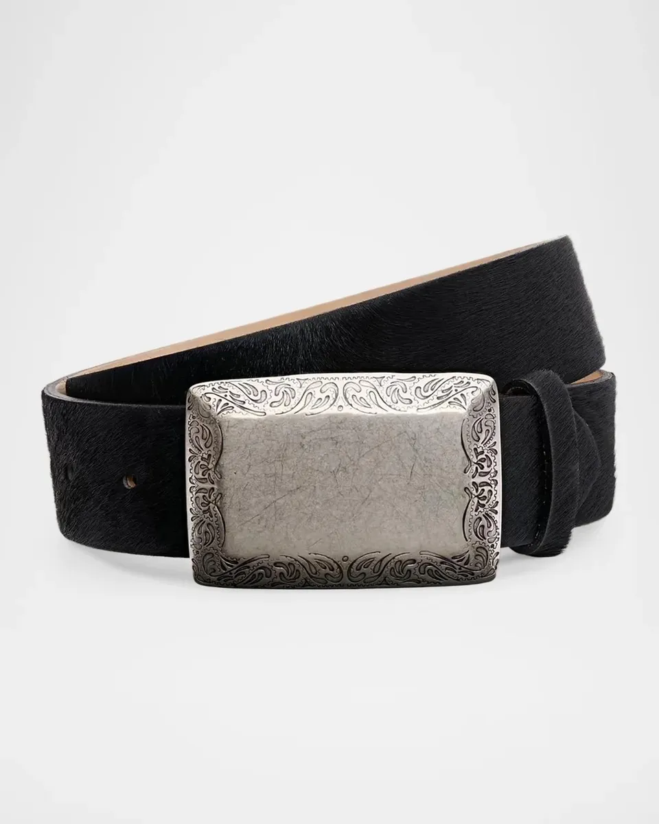 L'Agence Solera Engraved Calf Hair Belt | Thumbnail 2 L'Agence Solera Engraved Calf Hair Belt | Thumbnail 2