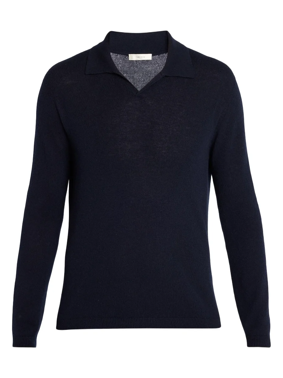 Men's Ripley Cashmere Long-Sleeve Polo Sweater Men's Ripley Cashmere Long-Sleeve Polo Sweater