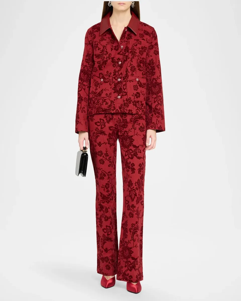 Cinq à Sept Dalton Paisley Flocked Stretch-Cotton Jacket | Thumbnail 2 Cinq à Sept Dalton Paisley Flocked Stretch-Cotton Jacket | Thumbnail 2