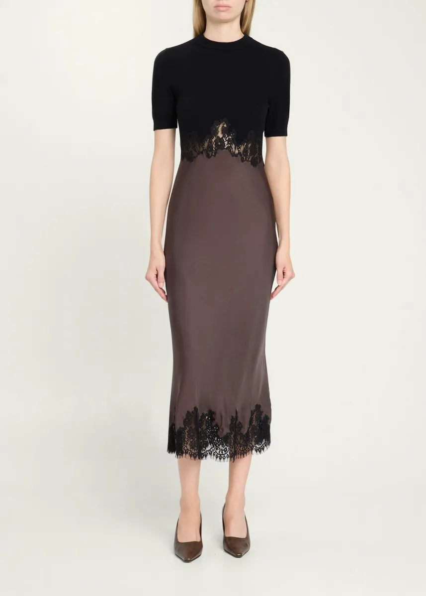 Toccin Kaya Lace-Trim Combo Midi Dress | Thumbnail 2 Toccin Kaya Lace-Trim Combo Midi Dress | Thumbnail 2