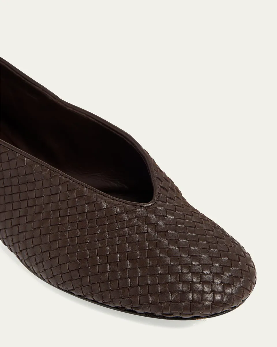 Bottega Veneta Rosa Micro Woven Nappa Leather Ballerina Flats | Thumbnail 3