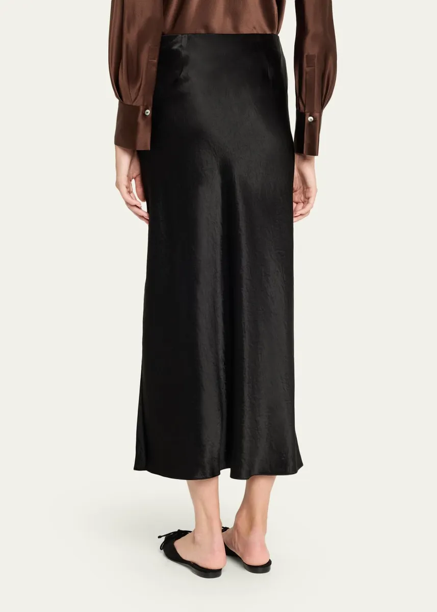 Vince Side-Slit Satin Slip Skirt | Thumbnail 3 Vince Side-Slit Satin Slip Skirt | Thumbnail 3