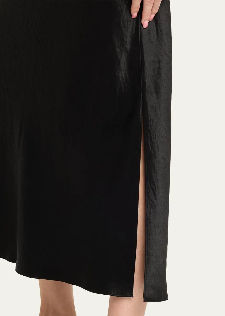 Vince Side-Slit Satin Slip Skirt | Thumbnail 5 Vince Side-Slit Satin Slip Skirt | Thumbnail 5