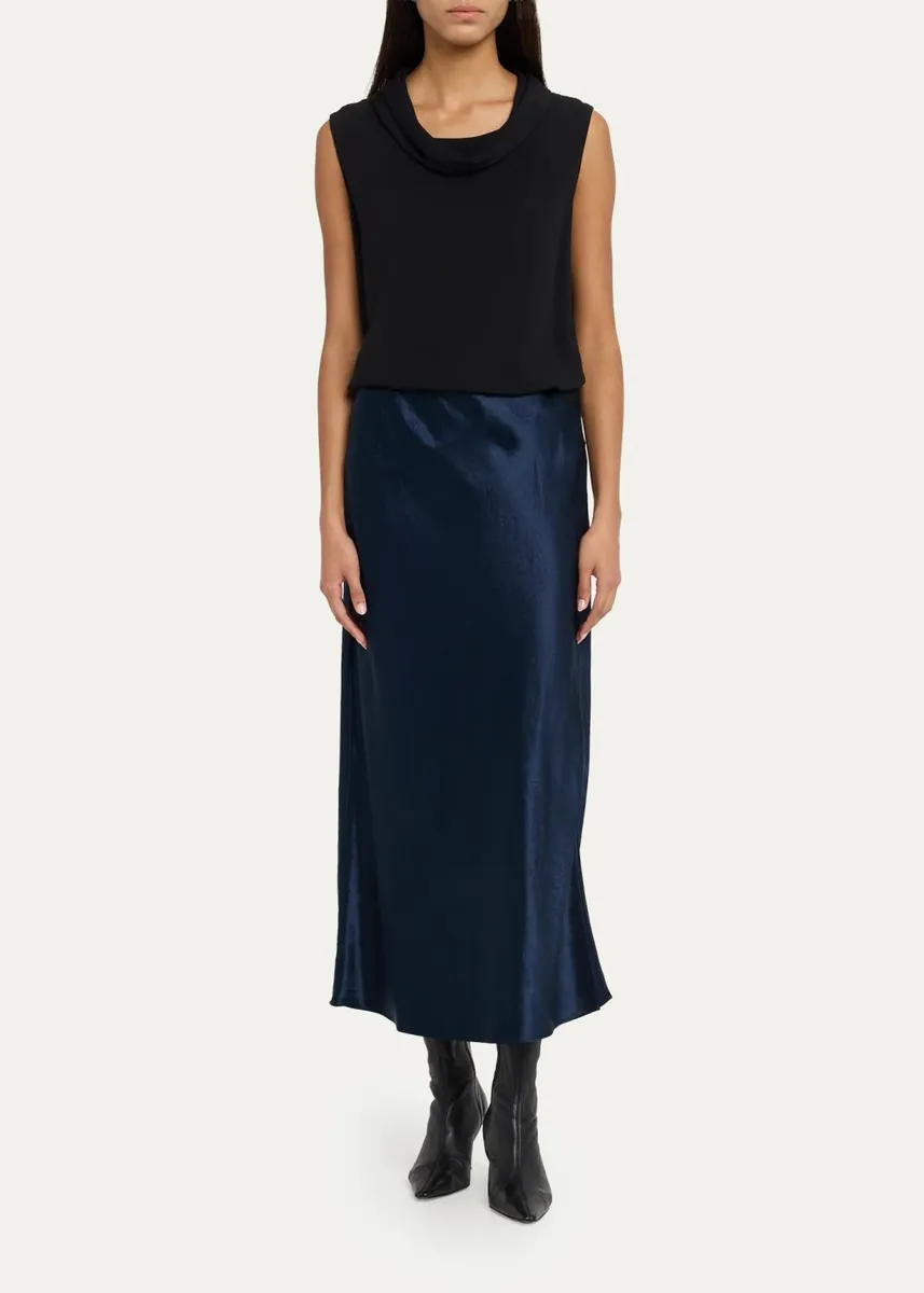Vince Side-Slit Satin Slip Skirt | Thumbnail 6 Vince Side-Slit Satin Slip Skirt | Thumbnail 6
