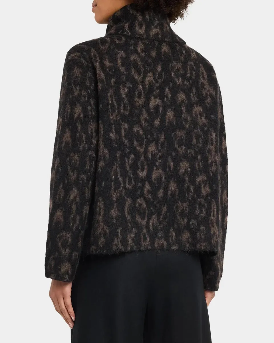 Vince Leopard-Jacquard Oversized Turtleneck Sweater | Thumbnail 3