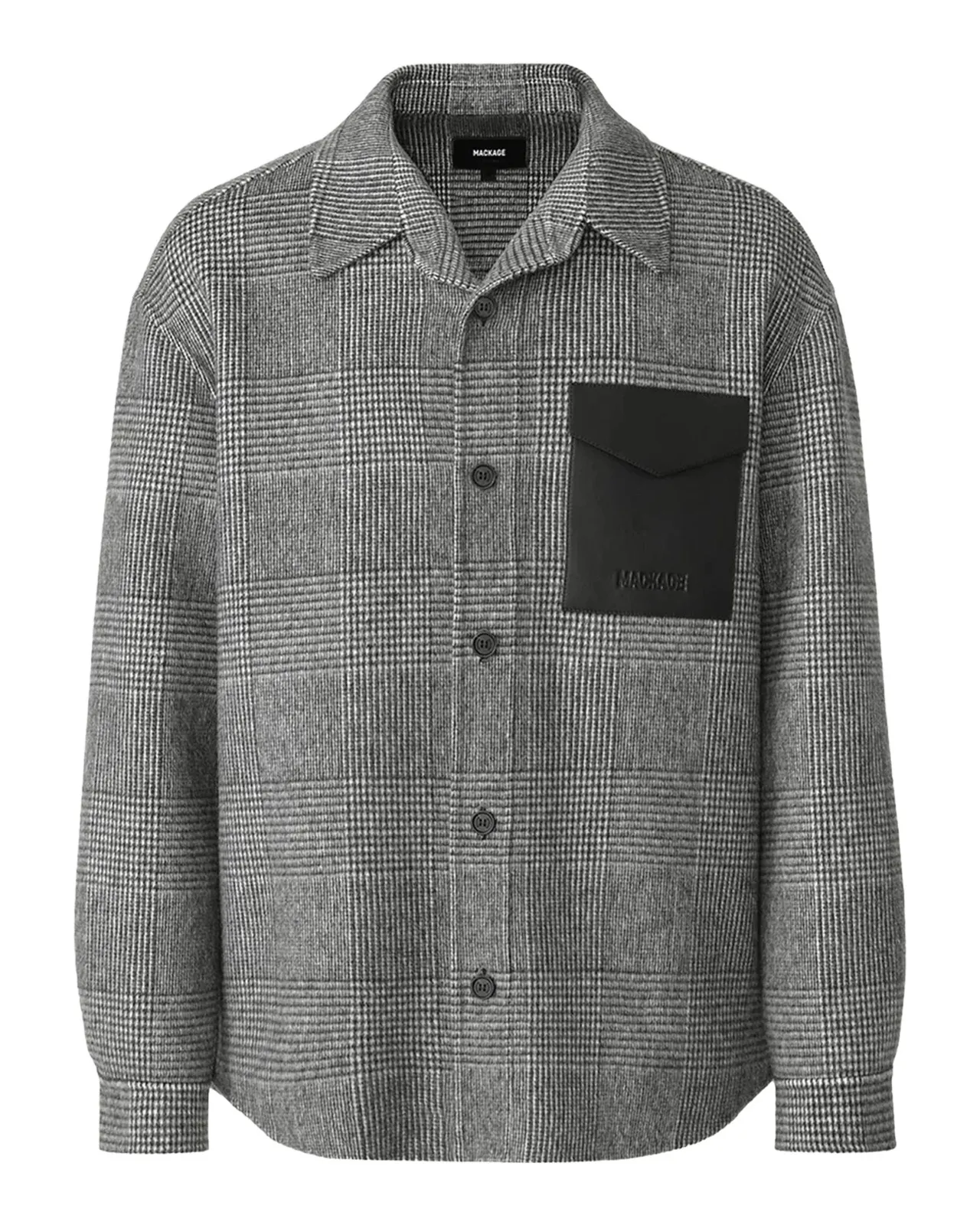 Mackage Men's Emmanuel Double-Face Wool Check Shirt Jacket