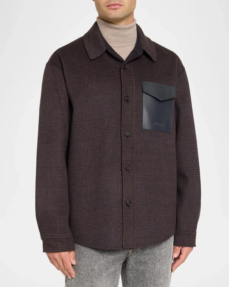Mackage Men's Emmanuel Double-Face Wool Check Shirt Jacket | Thumbnail 4 Mackage Men's Emmanuel Double-Face Wool Check Shirt Jacket | Thumbnail 4