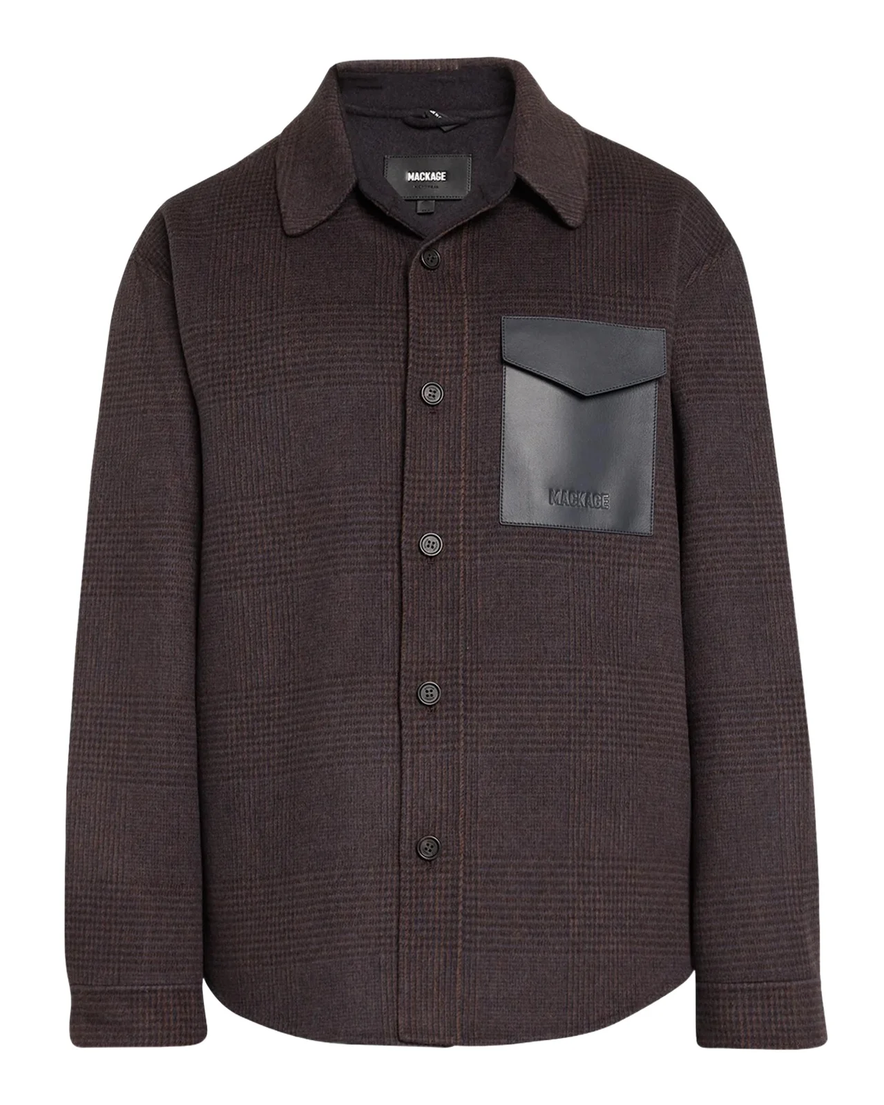 Mackage Men's Emmanuel Double-Face Wool Check Shirt Jacket