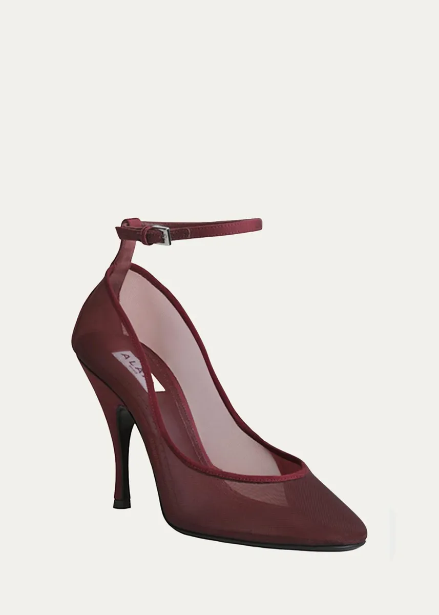 ALAÏA 100mm Mesh Ankle-Strap Pumps | Thumbnail 2 ALAÏA 100mm Mesh Ankle-Strap Pumps | Thumbnail 2