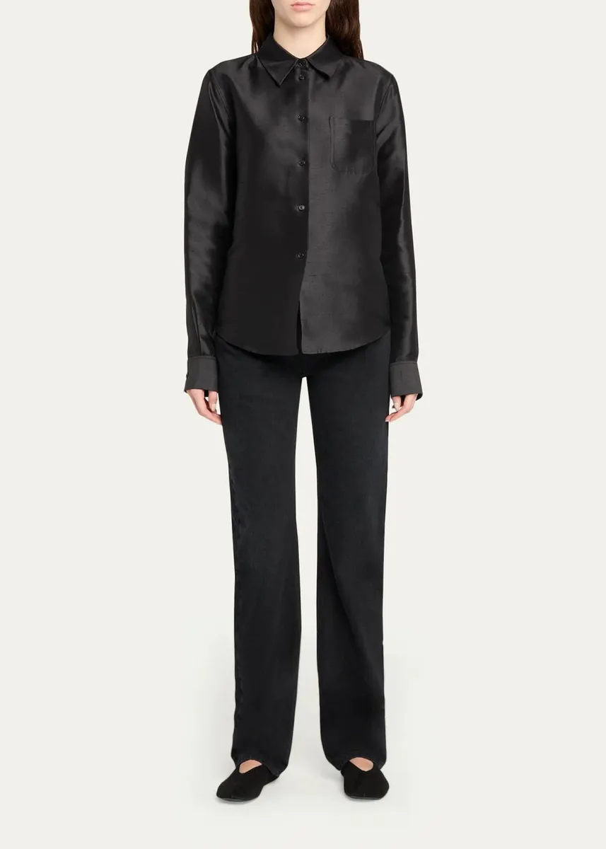 The Row Katune Silk Mikado Button-Down Shirt | Thumbnail 2 The Row Katune Silk Mikado Button-Down Shirt | Thumbnail 2