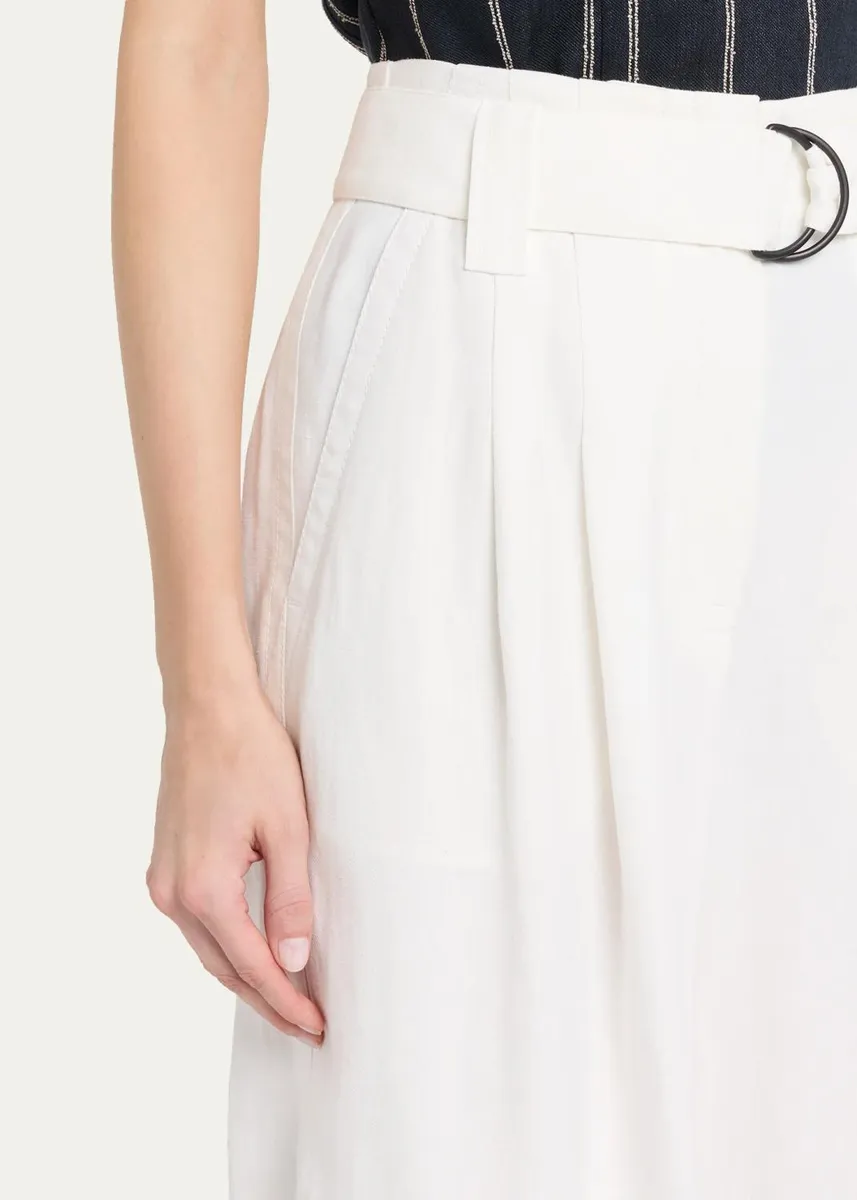 Brunello Cucinelli Macro Belted Linen-Blend Pleated Wide-Leg Pants | Thumbnail 5 Brunello Cucinelli Macro Belted Linen-Blend Pleated Wide-Leg Pants | Thumbnail 5