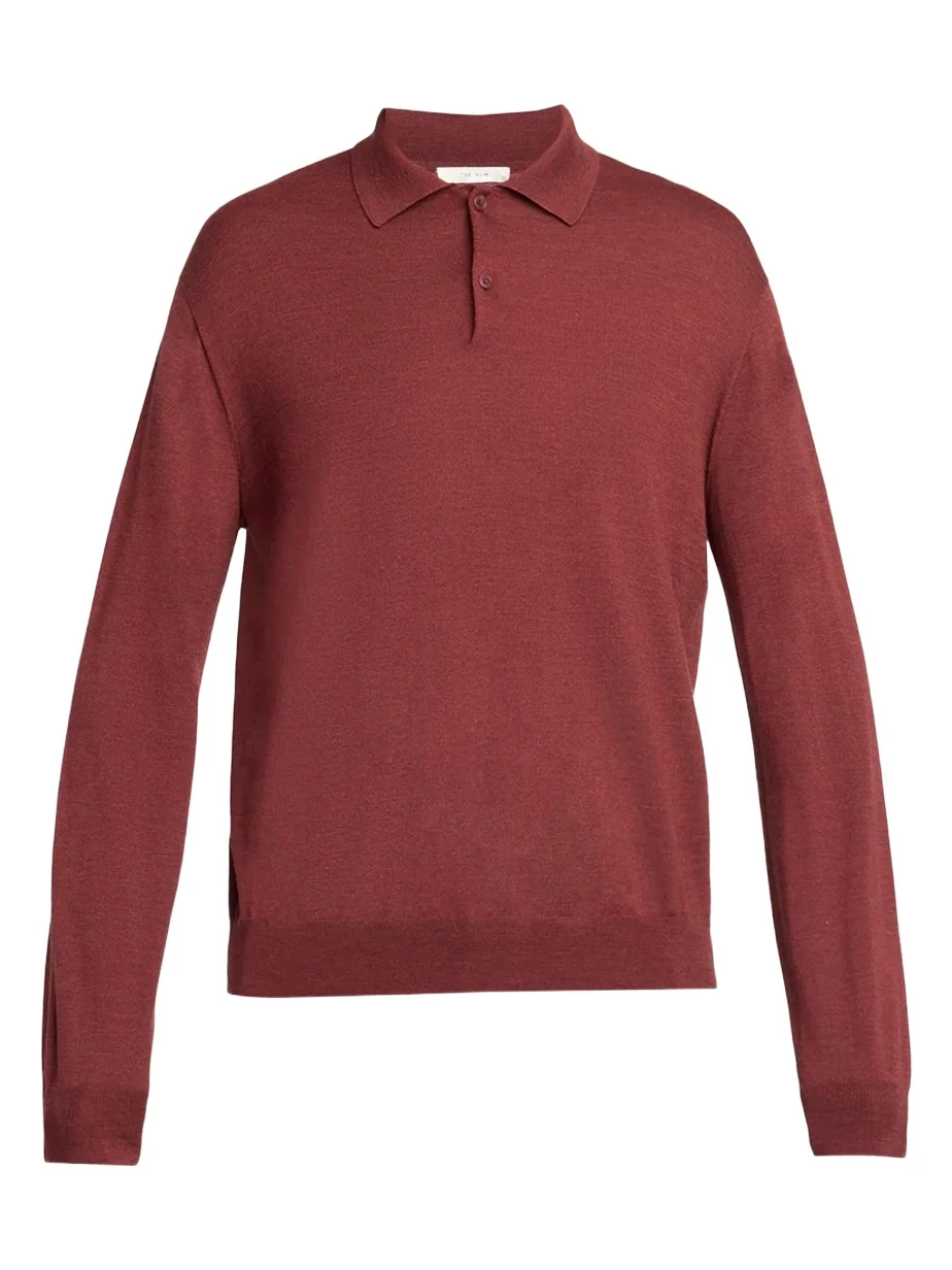 Men's Blainy Wool & Cashmere Knit Long-Sleeve Polo Shirt