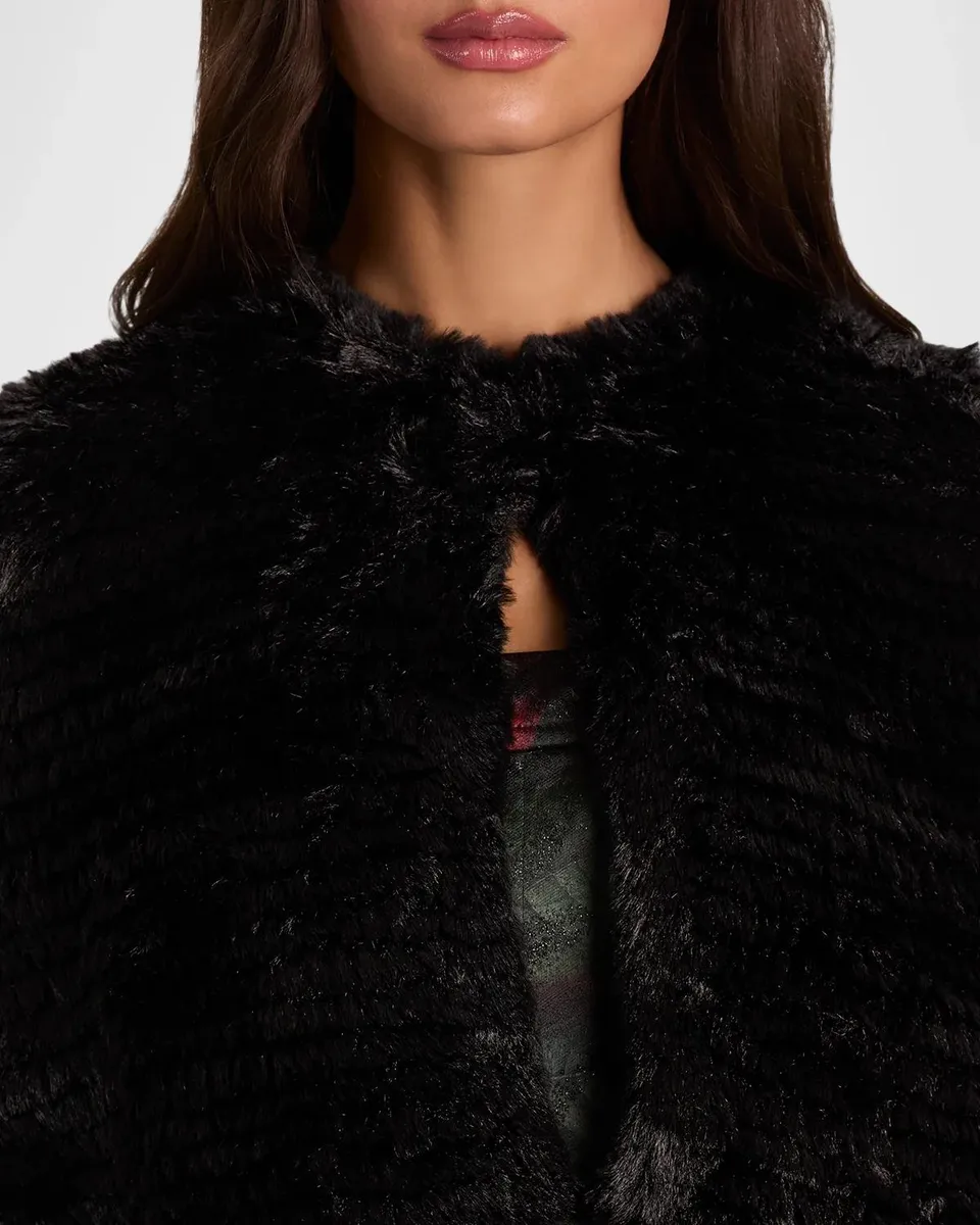 Alice + Olivia Deirdre Faux Fur Cape | Thumbnail 5 Alice + Olivia Deirdre Faux Fur Cape | Thumbnail 5