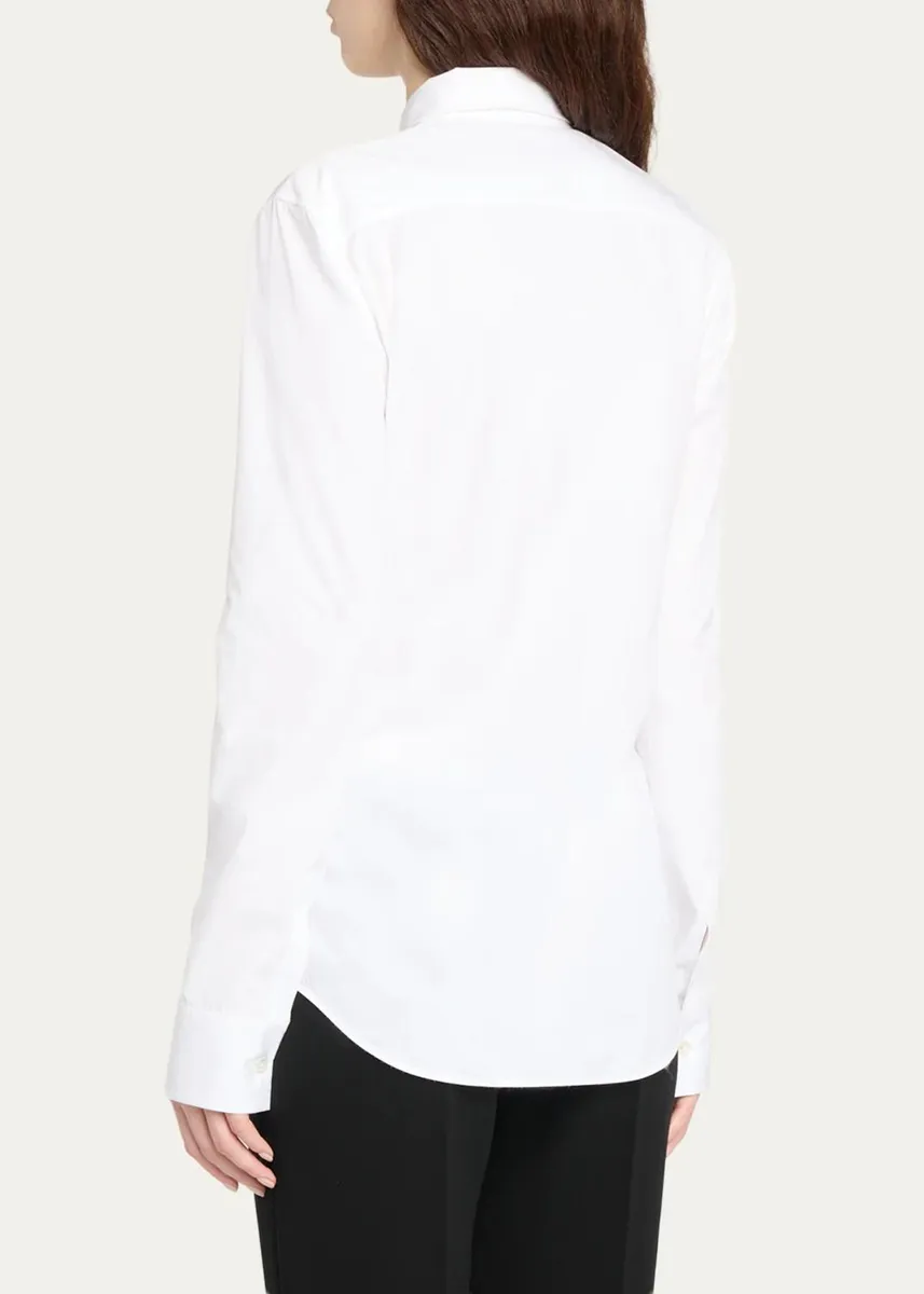 The Row Lapina Cotton Poplin Slim Button-Down Shirt | Thumbnail 3 The Row Lapina Cotton Poplin Slim Button-Down Shirt | Thumbnail 3