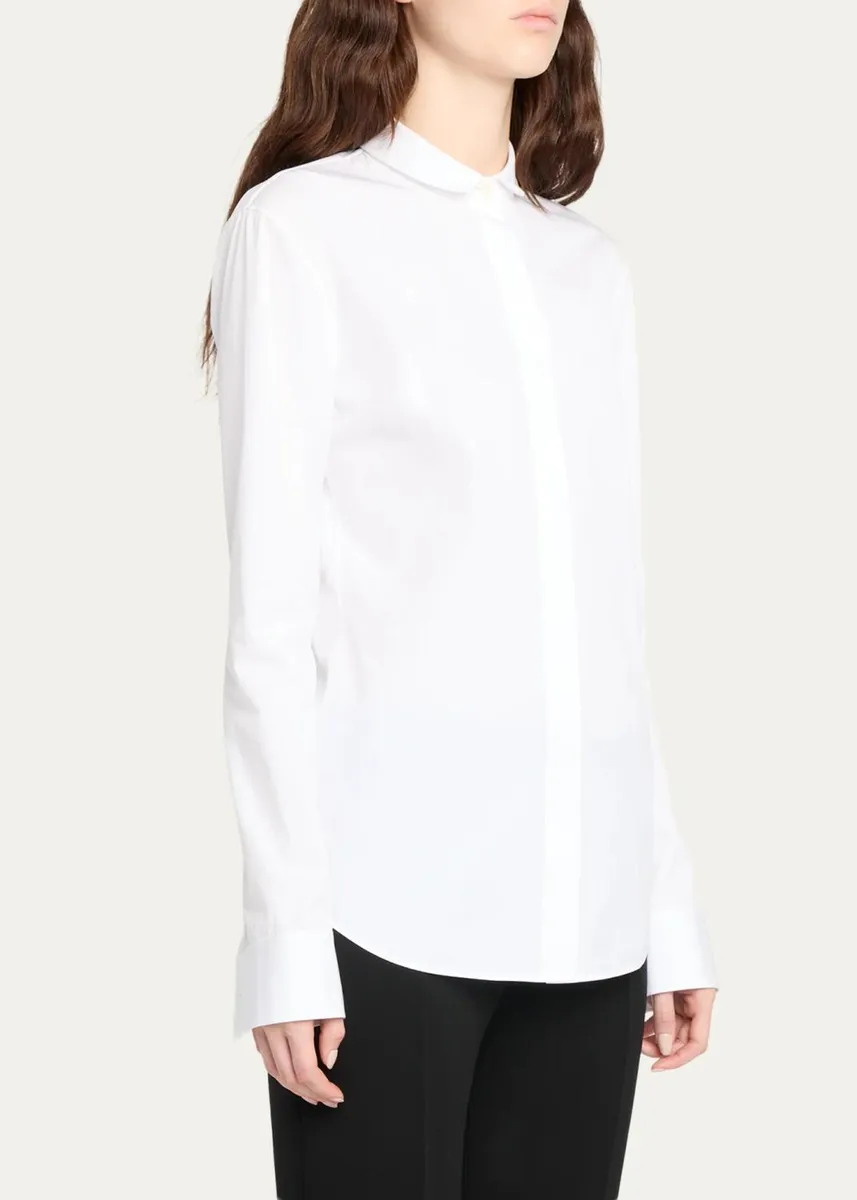 The Row Lapina Cotton Poplin Slim Button-Down Shirt | Thumbnail 4 The Row Lapina Cotton Poplin Slim Button-Down Shirt | Thumbnail 4