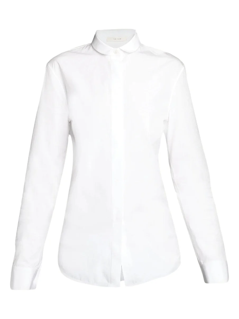 Lapina Cotton Poplin Slim Button-Down Shirt Lapina Cotton Poplin Slim Button-Down Shirt