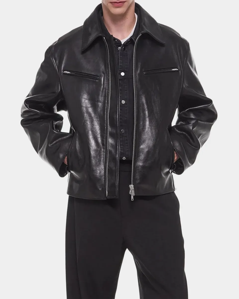 Helmut Lang Men's Leather Moto Jacket | Thumbnail 3