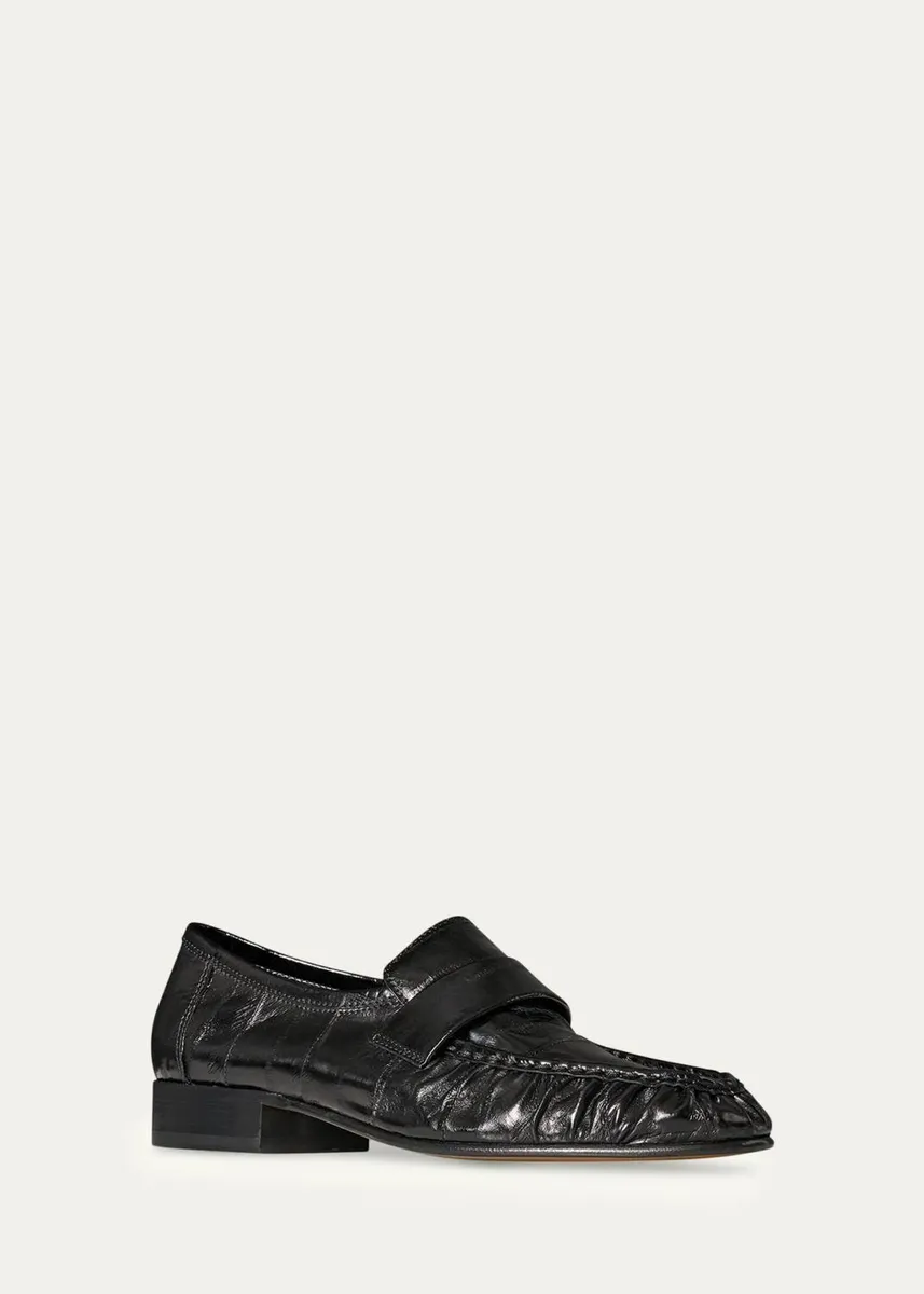 The Row Crinkled-Leather Penny Loafers | Thumbnail 2 The Row Crinkled-Leather Penny Loafers | Thumbnail 2