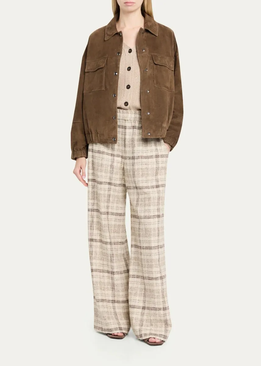Brunello Cucinelli Shimmering Linen-Cotton Knit V-Neck Cardigan | Thumbnail 2