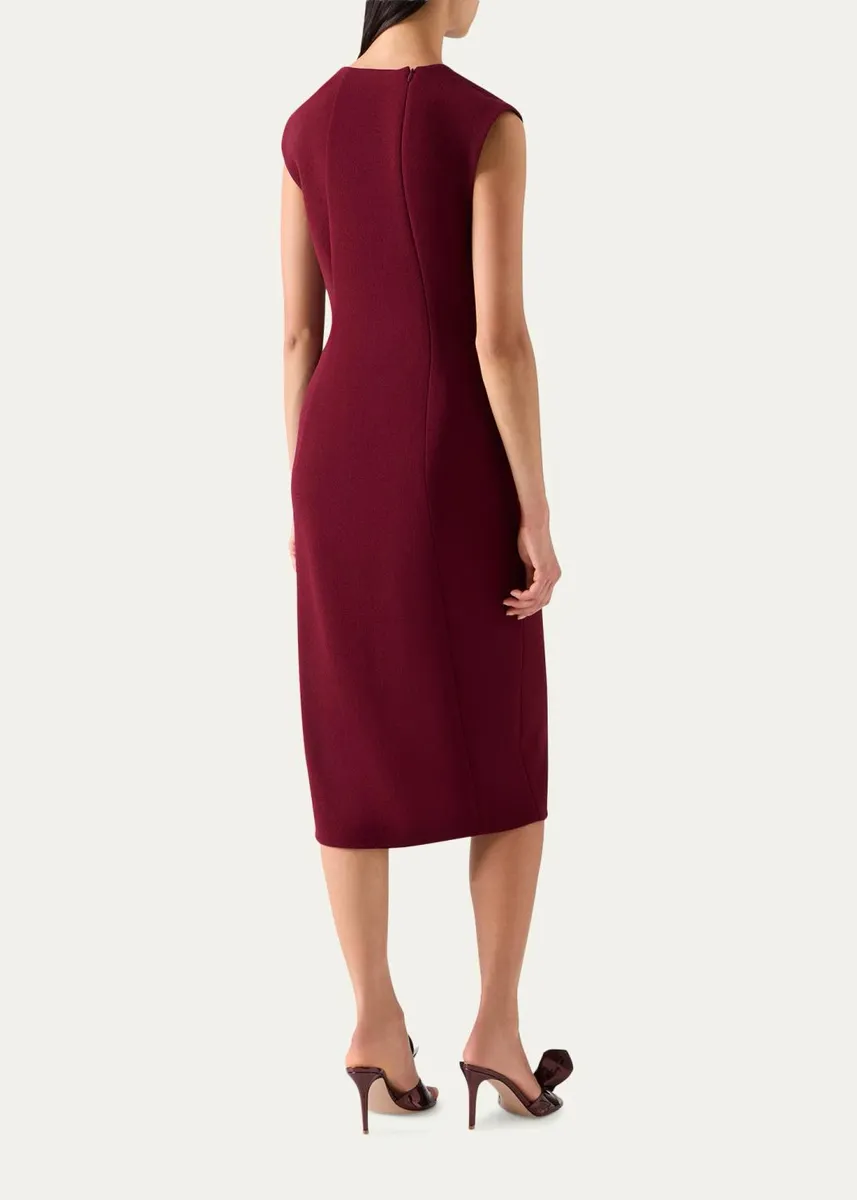 Akris Sleeveless Wool Crepe Double-Face Zip Slit Midi Dress | Thumbnail 3 Akris Sleeveless Wool Crepe Double-Face Zip Slit Midi Dress | Thumbnail 3