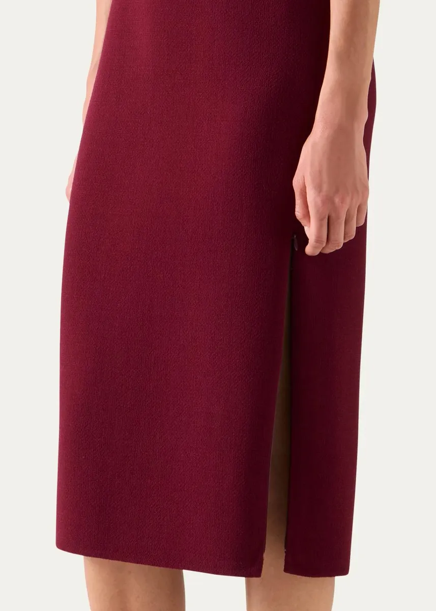 Akris Sleeveless Wool Crepe Double-Face Zip Slit Midi Dress | Thumbnail 5 Akris Sleeveless Wool Crepe Double-Face Zip Slit Midi Dress | Thumbnail 5