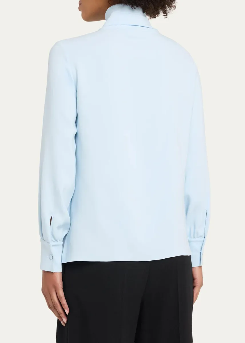 Oscar de la Renta Tieneck Georgette Blouse | Thumbnail 3 Oscar de la Renta Tieneck Georgette Blouse | Thumbnail 3