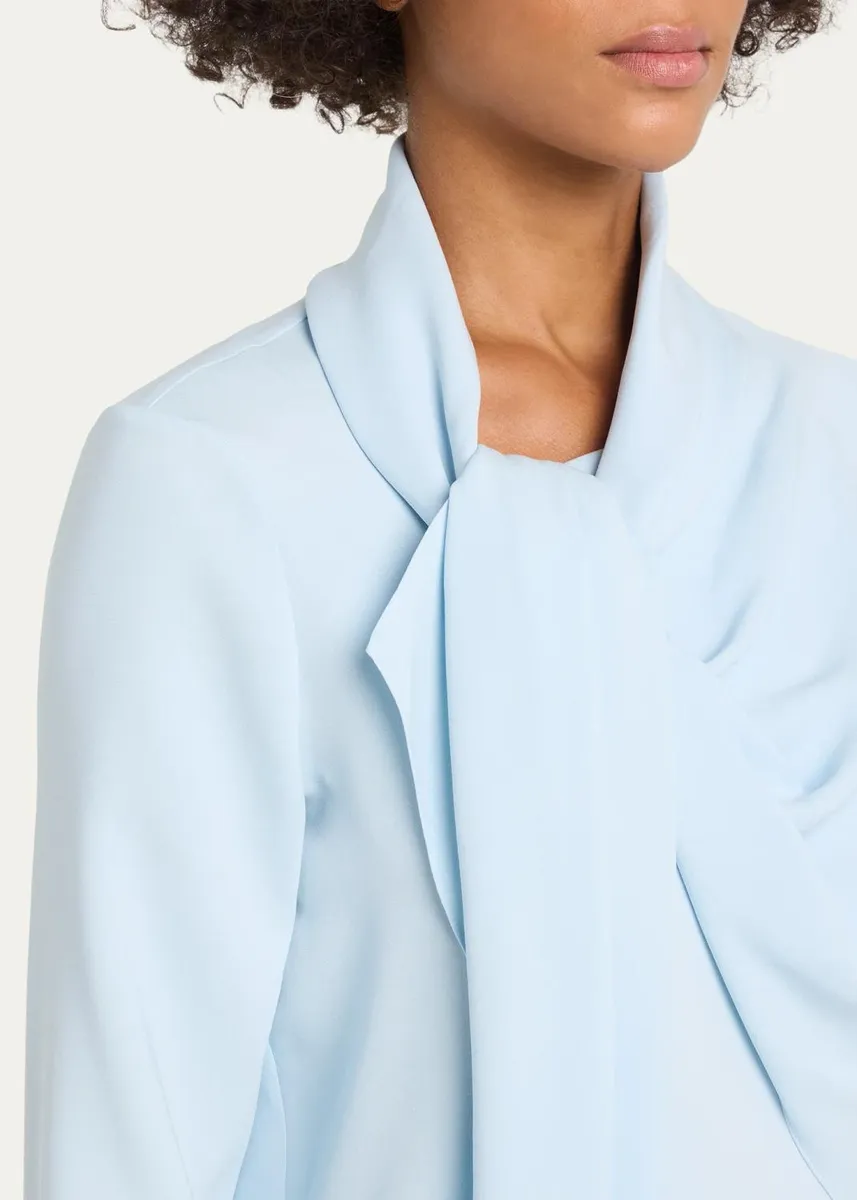 Oscar de la Renta Tieneck Georgette Blouse | Thumbnail 5 Oscar de la Renta Tieneck Georgette Blouse | Thumbnail 5