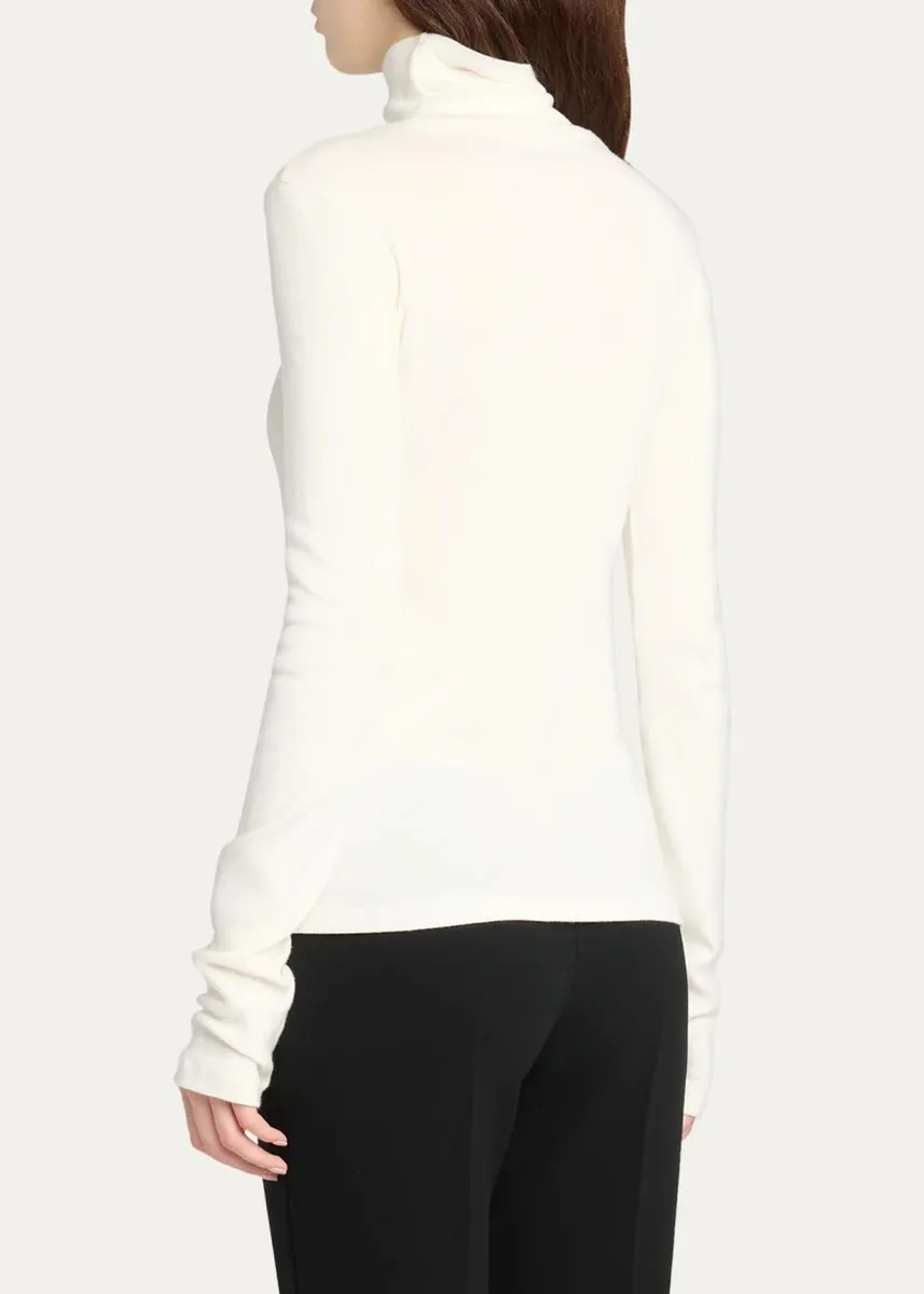 The Row Camron Cotton Rib Turtleneck Top | Thumbnail 3 The Row Camron Cotton Rib Turtleneck Top | Thumbnail 3