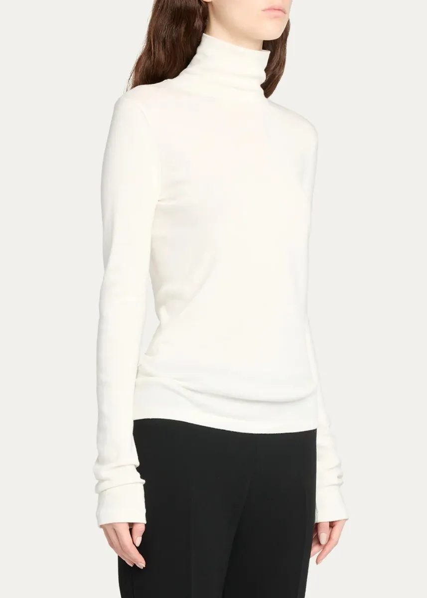 The Row Camron Cotton Rib Turtleneck Top | Thumbnail 4 The Row Camron Cotton Rib Turtleneck Top | Thumbnail 4