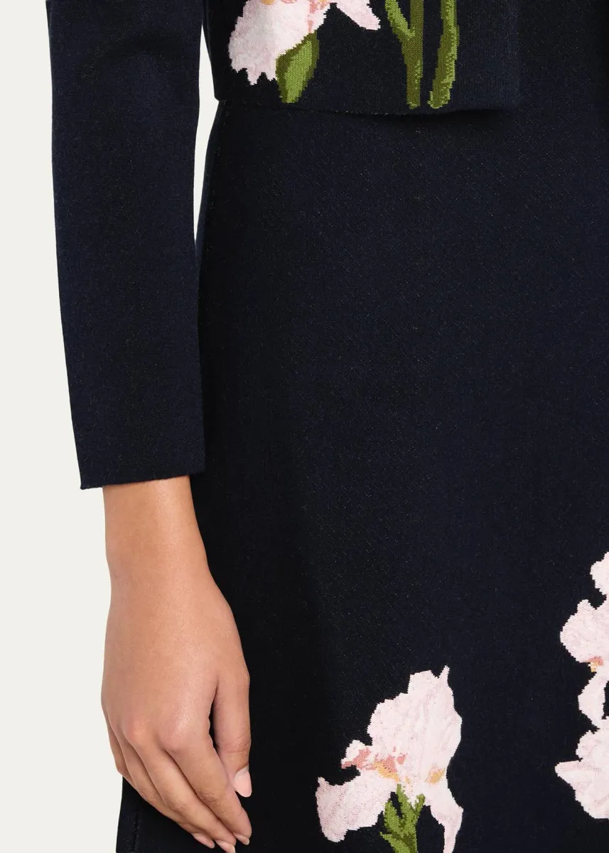 Oscar de la Renta Iris Knit Jacquard Crop Cardigan | Thumbnail 5 Oscar de la Renta Iris Knit Jacquard Crop Cardigan | Thumbnail 5