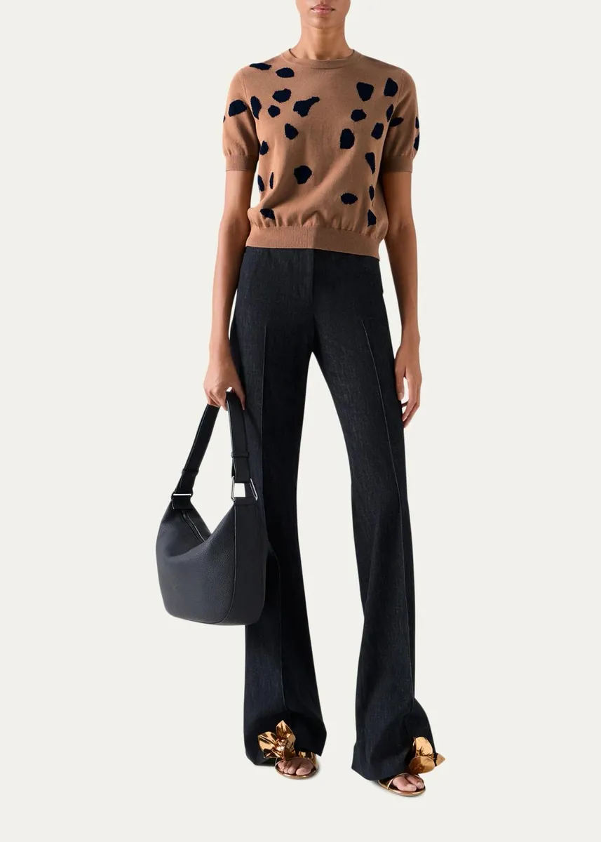 Akris Spotted Appaloosa Cotton-Blend Knit Sweater | Thumbnail 2