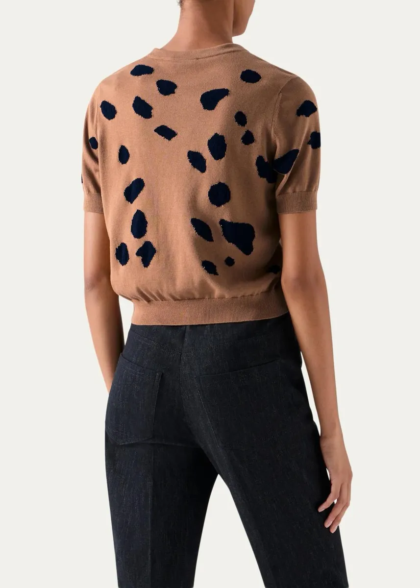 Akris Spotted Appaloosa Cotton-Blend Knit Sweater | Thumbnail 3