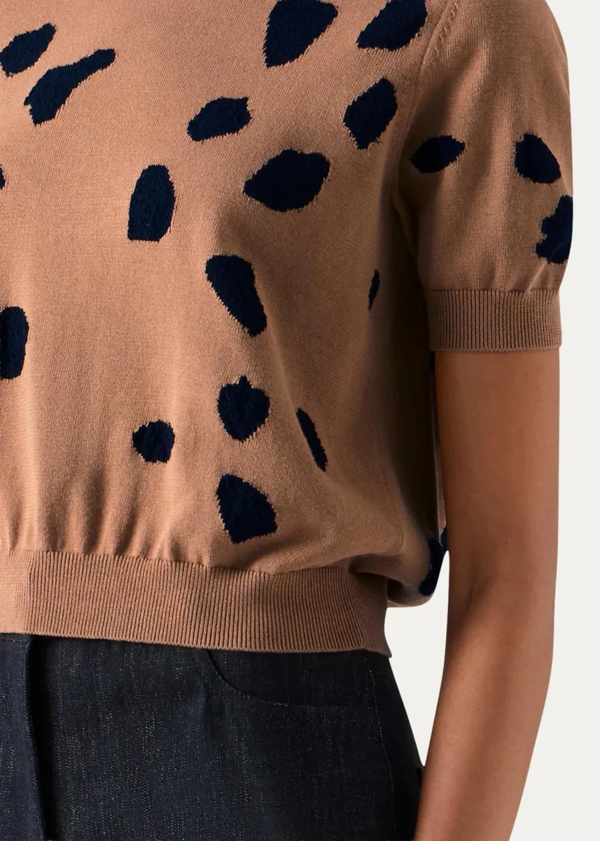 Akris Spotted Appaloosa Cotton-Blend Knit Sweater | Thumbnail 5