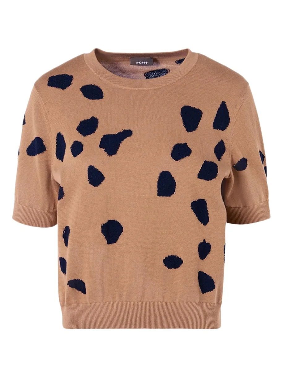 Akris Spotted Appaloosa Cotton-Blend Knit Sweater