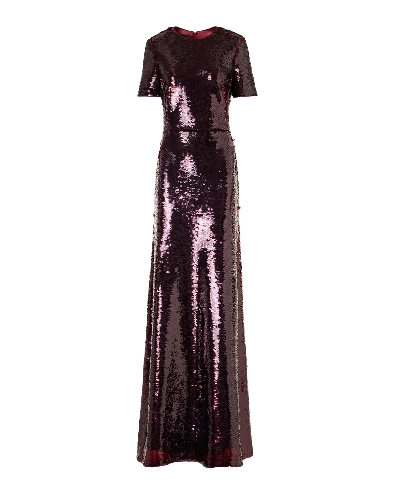 Sequined Tulle Short-Sleeve A-Line Gown Sequined Tulle Short-Sleeve A-Line Gown