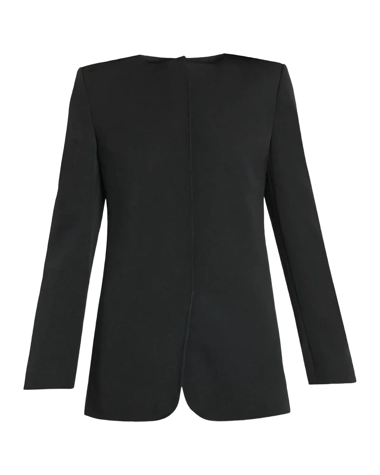 Ihami Single-Breasted Wool Collarless Jacket