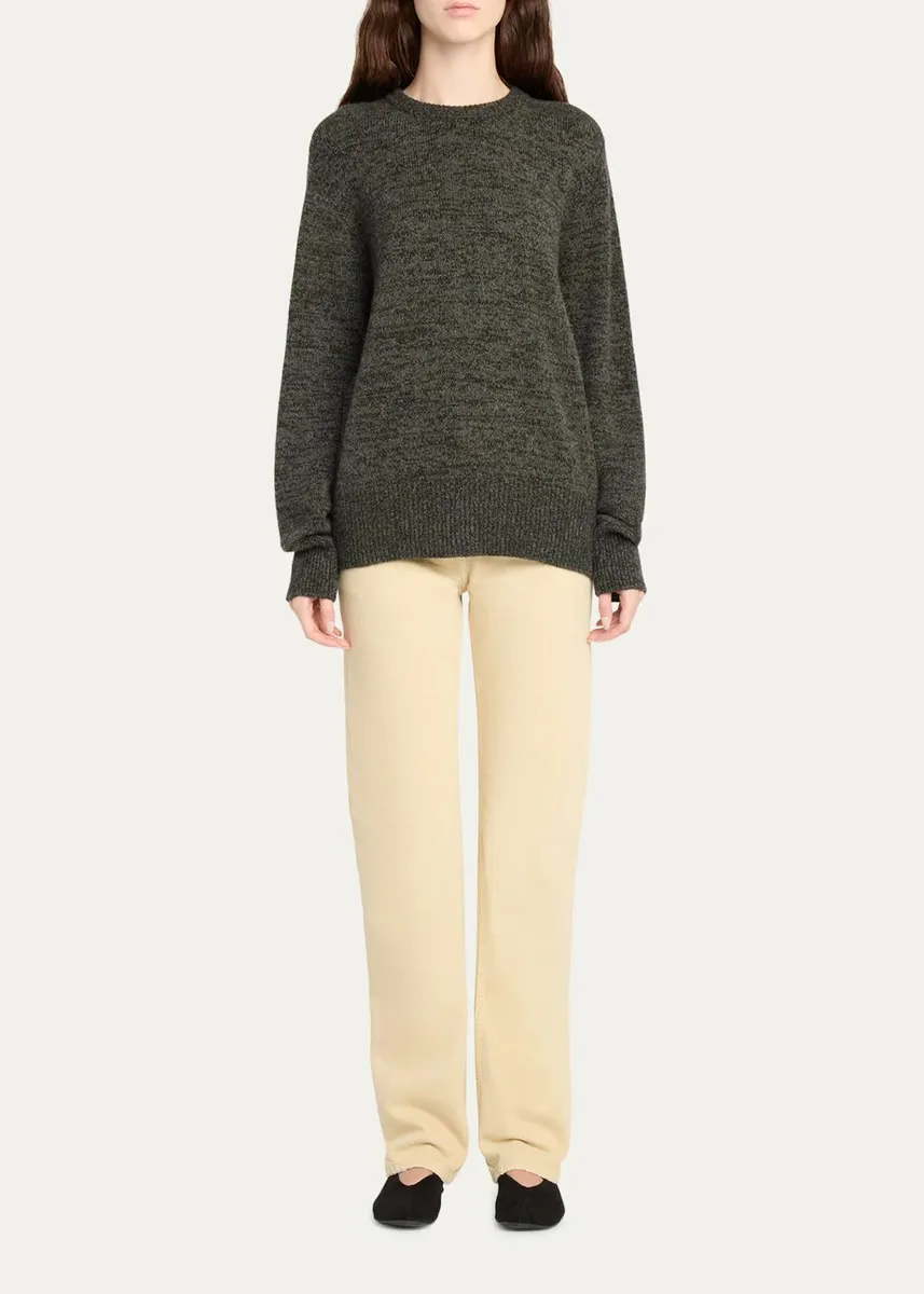 The Row Quellin Melange Cashmere Crewneck Sweater | Thumbnail 2 The Row Quellin Melange Cashmere Crewneck Sweater | Thumbnail 2
