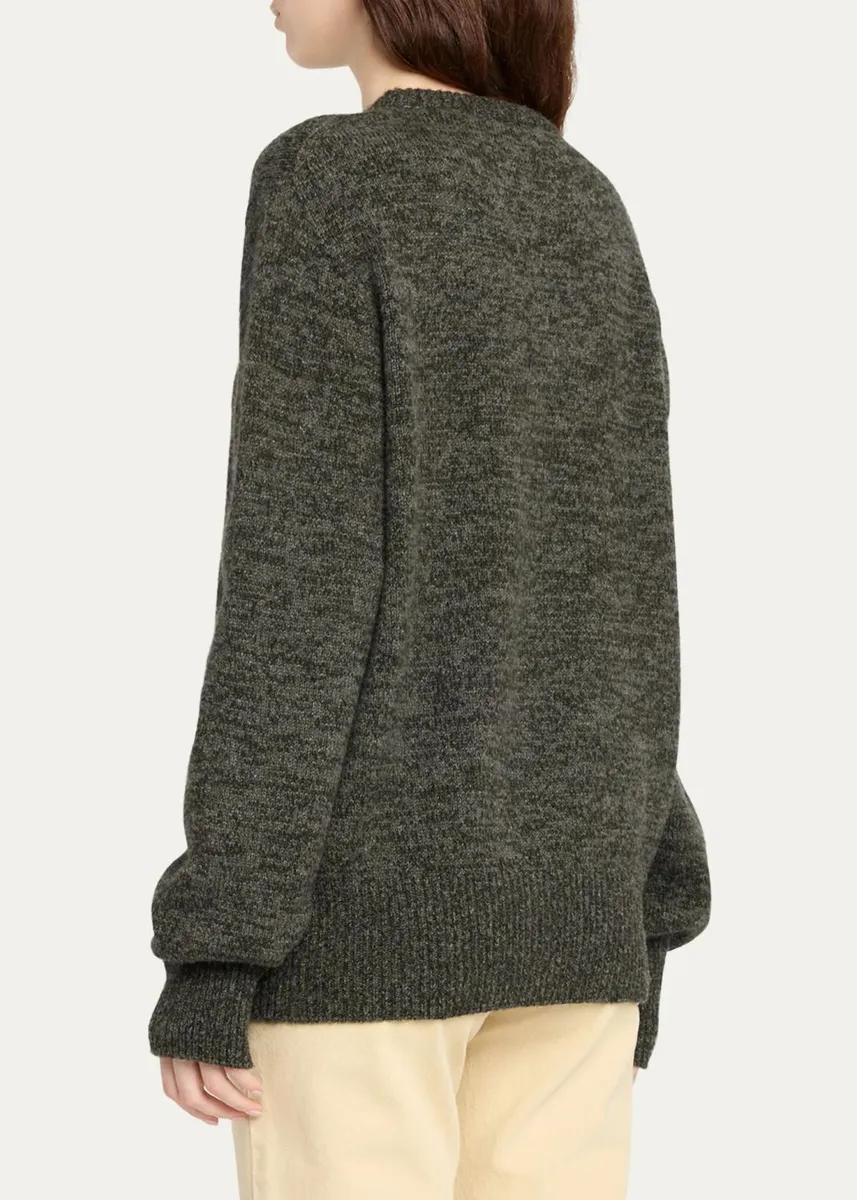 The Row Quellin Melange Cashmere Crewneck Sweater | Thumbnail 3 The Row Quellin Melange Cashmere Crewneck Sweater | Thumbnail 3