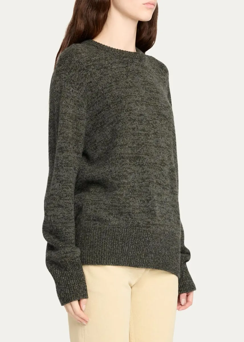 The Row Quellin Melange Cashmere Crewneck Sweater | Thumbnail 4 The Row Quellin Melange Cashmere Crewneck Sweater | Thumbnail 4