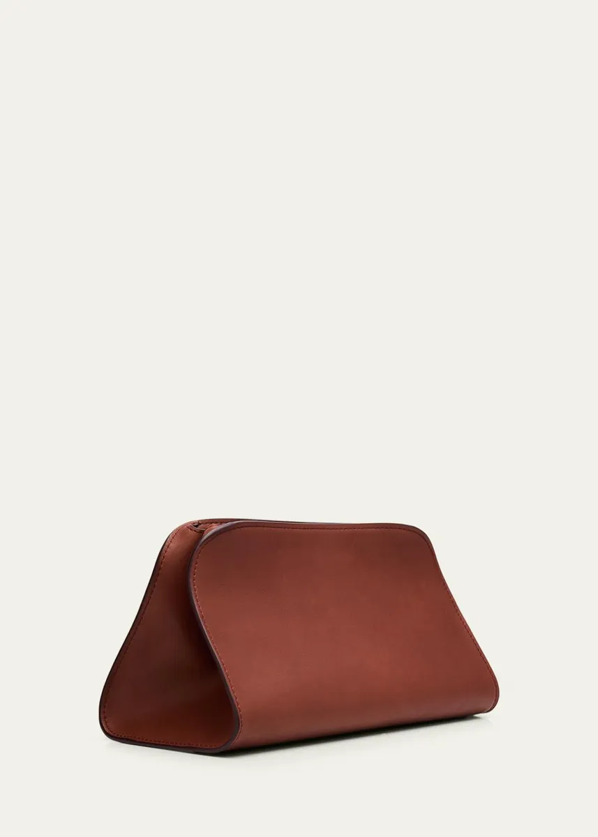 The Row Peggy Clutch Shoulder Bag in Saddle Leather | Thumbnail 4