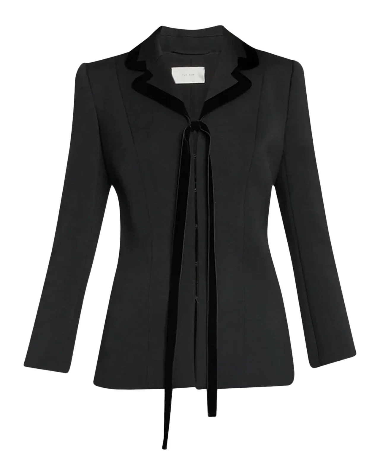 Celinde Velvet-Trim Stretch Wool Single-Breasted Jacket Celinde Velvet-Trim Stretch Wool Single-Breasted Jacket