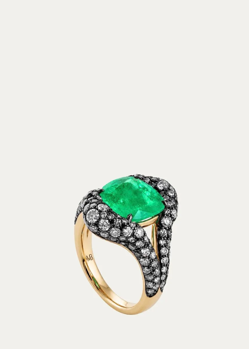 Mason and Books 14K Emerald Lasso Floret Ring with Diamonds | Thumbnail 3 Mason and Books 14K Emerald Lasso Floret Ring with Diamonds | Thumbnail 3