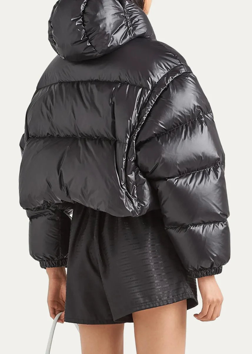 Prada Re-Nylon Transformable Hooded Down Jacket | Thumbnail 3 Prada Re-Nylon Transformable Hooded Down Jacket | Thumbnail 3